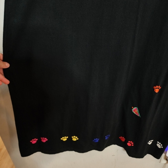Embroidered Cats black maxi dress. Estimated size large - Picture 5 of 16